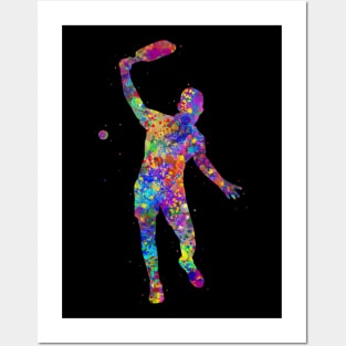 Pickleball player watercolor Posters and Art